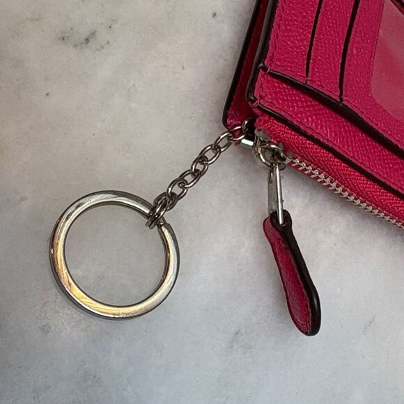 Coach Saffiano Leather Keychain Cardholder Wallet - Picture 11 of 14